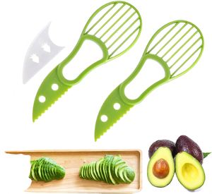 Coupe-avocat manuel 3-en-1 en plastique vert sans BPA avec poignée ergonomique et éplucheur, logo du fabricant - Product Image 1