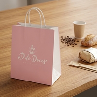 Sacs en papier kraft de qualité alimentaire avec logo personnalisé, sacs en papier recyclables pour la livraison de nourriture pour boulangerie, restaurant, café, emballage à emporter