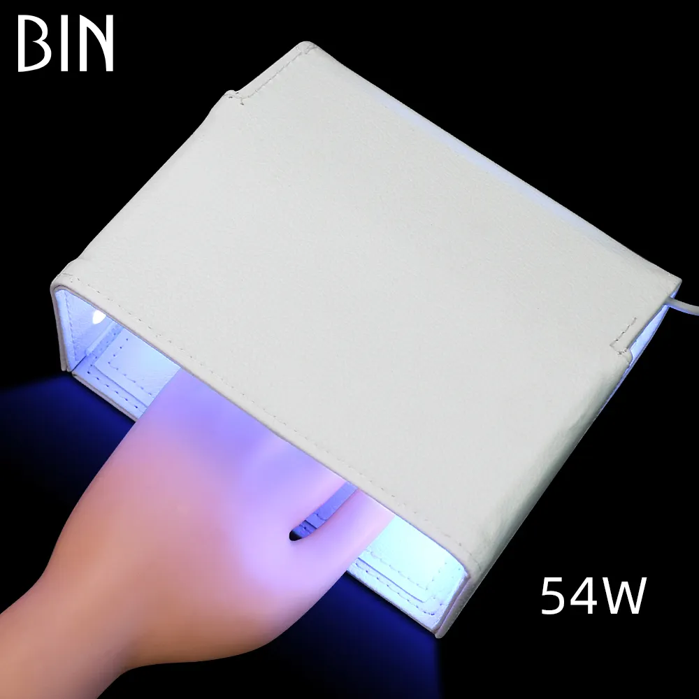 BIN 54W katlanabilir pembe deri dokunmatik UV LED jel tırnak kürleme lambası