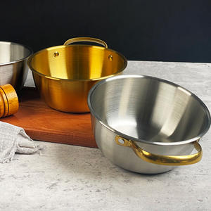 Cuenco para mezclar de acero inoxidable de gran capacidad coreano con mango, cuenco para uso general de cocina - Product Image 2