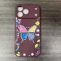 Coque de téléphone papillon diamant pour iPhone 18 17 16 15 14 13 12 11 – Étui arrière en TPU pour iPhone, style féminin