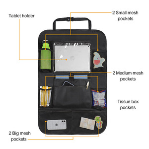<b>Car</b> Seat Back Storage Organizer Black Mesh Bag With Multiple Pockets For Kids Toys Snacks Drinks Travel Use - Product Image 3