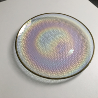 ZT-P037 Assiette de présentation ronde en verre moderne pour mariage, vente en gros