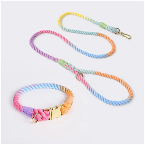 Suministros para mascotas de algodón de alta calidad hechos a mano, correa de plomo para perros, hebilla de Metal, conjunto de <span class=keywords><strong>collar</strong></span> y correa para perros - Product Image 2
