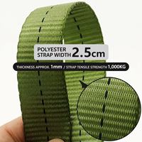Sangle à boucle à came sans crochet durable de 1 pouce en polyester, résistance à la rupture de 1000 kg, certifiée ISO 9001, verte