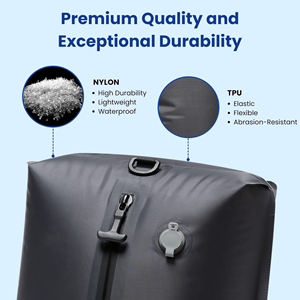 Bolsa de almacenamiento de compresión de aire sellada al vacío para ropa de nailon ligero impermeable IPX8, 28L, negra, grande, para viajes, <span class=keywords><strong>Camping</strong></span> con bomba - Product Image 4