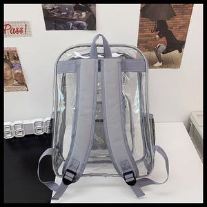 Hot Selling Large Capacity PVC Transparent Clear Plastic <b>Backpack</b> <b>Waterproof</b> Zipper Closure OEM ODM Stadium Approved Bookbags - Product Image 4