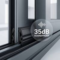 Ventana Corredera de Aluminio con Rotura de Puente Térmico, Certificación NFRC, Eficiencia Energética, Doble Acristalamiento Low-E, Garantía de 5 Años para EE. UU.