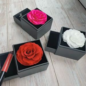 Оптовая продажа, недорогие консервированные цветы, красивые настоящие консервированные розы в акриловой подарочной коробке для ювелирных изделий в качестве подарка на День Матери - Product Image 6