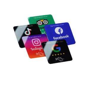 Etiquetas NFC Kazhirun para Mesa, PVC Acrílico, Adhesivo 3M, Multilingüe, Etiquetas para Redes Sociales Personalizables para Instagram, Facebook, TikTok - Product Image 1
