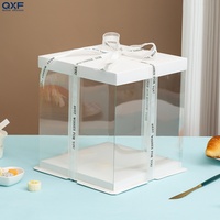 Boîtes cadeaux carrées en papier kraft biodégradable, écologiques, haute transparence, pour pâtisserie, mariage, présentation de gâteaux, qualité alimentaire, vente en gros