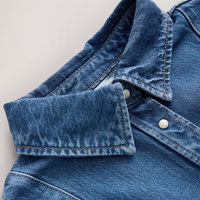 Robe longue en jean bleu délavé pour femme avec ceinture, vente en gros d'usine, personnalisable