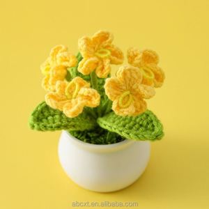 Plantes en pot personnalisées en crochet tricoté, fleurs de myosotis, décorations murales pour fêtes, mariages, Halloween, Noël, remise de diplômes - Product Image 2