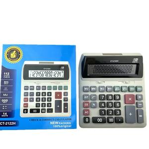Calculatrice financière solaire à 12 chiffres CT-2122H avec touches classiques en ABS blanc - Product Image 4