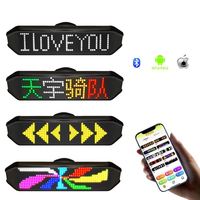 Luz trasera de bicicleta recargable por USB con texto, luz LED de freno resistente al agua, luz de señal de giro, interruptor remoto, batería, pantalla RGB