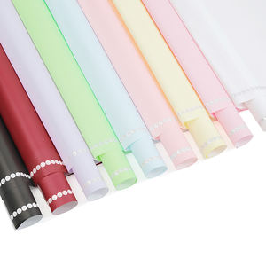 Fashionable Elegant Pearl <b>Pattern</b> Custom Printed PE Eco-Friendly Waterproof Roll Flower Wrapping <b>Paper</b> for Wedding DIY Bouquet - Product Image 1