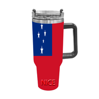 Gobelet isotherme portable en acier inoxydable de 40 oz avec poignée, motif drapeau personnalisé de Trinité-et-Tobago, idéal pour la conduite sur autoroute et les pique-niques