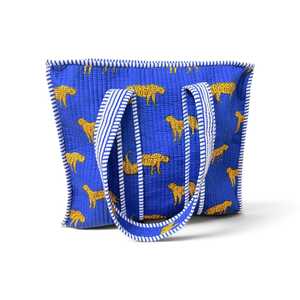 Bolsa de Mano Acolchada de Algodón con Estampado Animal, Reutilizable, para Compras, de Alta Calidad, para Viajes y Uso Diario - Product Image 1