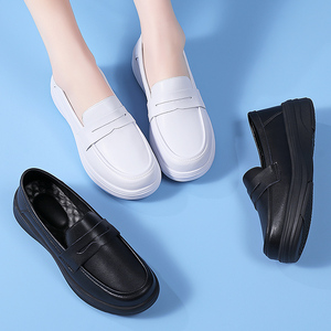 Chaussures <span class=keywords><strong>de</strong></span> sécurité en cuir pour infirmières, vente chaude d'usine, chaussures médicales élégantes blanches et noires pour femmes, vente en gros - Product Image 2