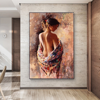 Peinture acrylique sur toile moderne grand format faite à la main Mintura, femme nue, décoration murale, fille sexy, vente chaude