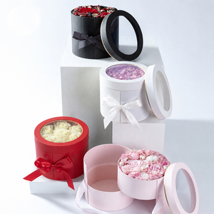 INUNION Custom Luxury Handmade Round Double Layers Rotating Rose <strong>Gifts</strong> Packaging Flower Boxes Christmas <strong>Sweet</strong> Boxes - Product Image 1