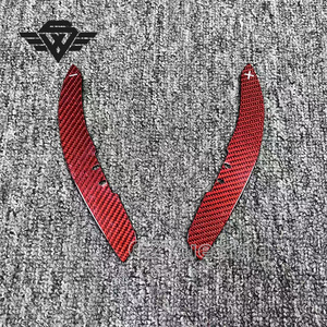 Manette de vitesse magnétique en fibre de carbone rouge adaptée à l'intérieur automobile Mercedes Benz AMG W205 GT63 C43 C63 E53 E63 A45 GLC43 - Product Image 2