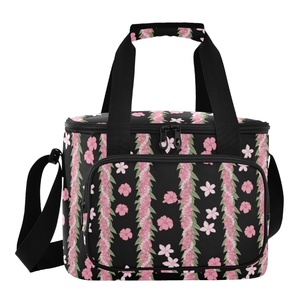 24 Cans Hawaiian Puakenikeni Flowers Bag Large Capital Custom Thermal Insulated Meal Prep Lunch Cooler Bags With Logo - Product Image 1