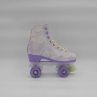 Patin à roulettes en cuir Yijiu Light-up de semelle et PU avec roue légère
