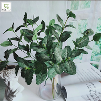 Tige d'herbes artificielles en soie de menthe, Bouquet de mariage, verte, décoration de feuilles de mariée