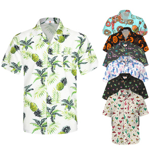 Chemises de plage pour hommes à séchage rapide et respirantes avec logo personnalisé du fabricant 2025 - Imprimé floral - Vacances à la station balnéaire - Chemises hawaïennes - Product Image 1
