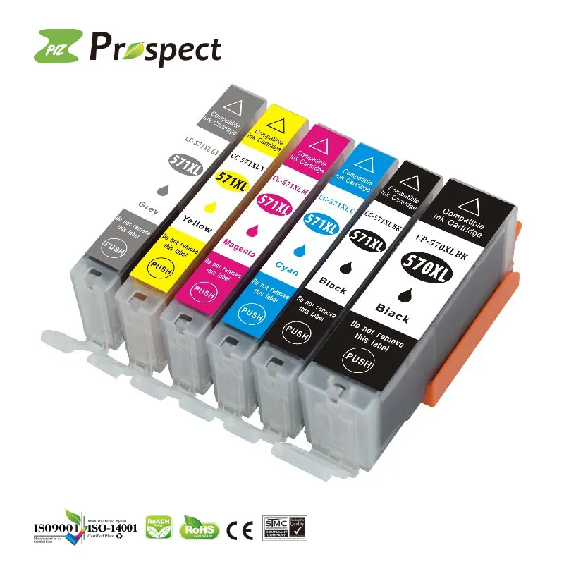 Prospect PGI 570 CLI 571 XL 570XL 571XL CLI571 PGI570 Canon PIXMA MG5750 Premium uyumlu renkli mürekkep püskürtmeli mürekkep kartuşu