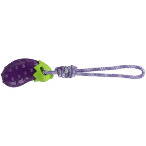 Juguete para perros de TPR con forma de berenjena, 13 cm, con asa de cuerda, juguete interactivo para mascotas - Product Image 2