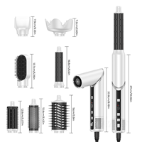 Brosse à air chaud multifonctionnelle 8 en 1, sans dommages, pour le coiffage des cheveux
