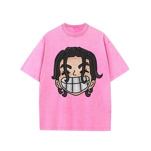 Camiseta de manga corta unisex personalizada de fábrica con ropa de calle Vintage de peso pesado estampada Camiseta de lavado ácido de algodón 100%. - Product Image 5