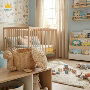 Panier de rangement en rotin en forme d'animal mignon et moderne, taille personnalisable, pour le rangement des jouets des enfants, écologique et multifonctionnel - Product Image 3
