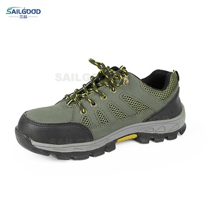 Zapatos de seguridad para el trabajo de hombre verde militar 023 Oxford Sole Space Leather Steel Toe Botas a prueba de perforaciones - Product Image 1