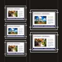 Aimant mural en cristal, boîte lumineuse publicitaire personnalisée, acrylique rétroéclairé, ultra fin, écologique, panneau en verre intérieur, aluminium suspendu