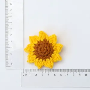 Llavero de ganchillo con cabeza de flor de girasol simulada, accesorios para ramo, venta al por mayor - Product Image 6