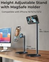 Réglable en hauteur 360° °   Support magnétique pour téléphone de bureau, robuste, utilisation à une main, diffusion en direct, compatible avec tous les iPhones