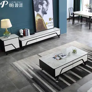 Ensemble de meuble TV et Table basse en bois massif, meubles de salon moderne, Design nordique Simple, en marbre, nouveau