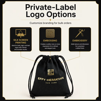 Emballage de sacs en coton ECO personnalisé pour la promotion imprimé logo petite pochette à cordon en coton noir biologique pour l'emballage de bagues de bijoux