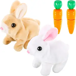 Плюшевый кролик, игрушки, плюшевый ходячий кролик, игрушка со звуком и движениями, прыгающие Роботизированные Игрушки, подарок на Пасху