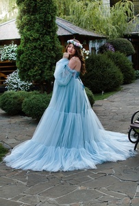 Mily Bridal PD019 Tallas grandes Fluffy Crepe Vestidos <span class=keywords><strong>de</strong></span> maternidad Mujeres <span class=keywords><strong>embarazadas</strong></span> Puff Manga Vestidos <span class=keywords><strong>de</strong></span> noche <span class=keywords><strong>para</strong></span> mujeres <span class=keywords><strong>embarazadas</strong></span> - Product Image 5