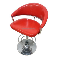 Chaise de bar moderne réglable en cuir avec pieds en métal, tabouret haut pour salle à manger, usage extérieur et commercial