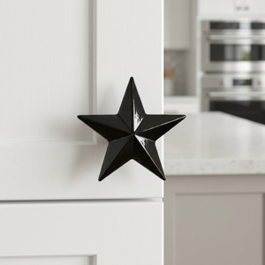 Black Star Shape Cabinet Knob Metal Pull Handle for Kitchen <b>Drawer</b> Decor Rustic Style Unique Knobs For Furniture Home Decor - Product Image 1