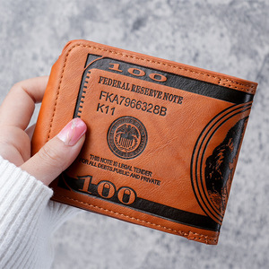 Dompet Kartu Bergaya Retro Terinspirasi Bisnis dengan Pola Karakter Timbul Lipat Dolar AS, Banyak Slot Kartu, Dompet Pengemudi - Product Image 4