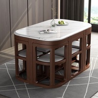 Ensemble de table à manger moderne avec plateau en marbre carré et 4/8 chaises, ensemble complet pour la maison, salon, meubles OEM, vente en gros, sur mesure