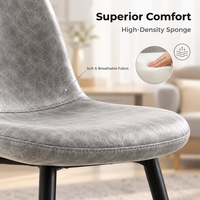 Chaise de salle à manger moderne en forme de coquille, durable, avec dossier et assise rembourrés imperméables, pieds en métal, pour la maison, les restaurants, les hôtels, les salons