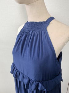 Robe longue d'été vintage pour <span class=keywords><strong>femme</strong></span>, coupe évasée, sans manches, col rond, ample, en polyester et élasthanne, avec empiècements - Product Image 3
