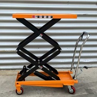 Chariot de levage hydraulique mobile manuel, table élévatrice à ciseaux portable pour la manutention des marchandises en usine et atelier